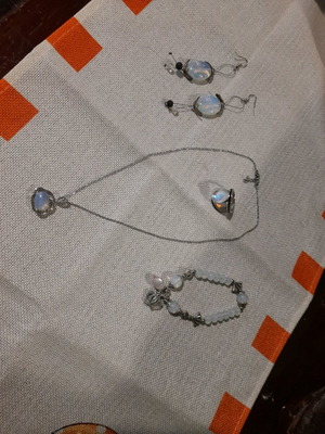 Jewelry set with moonstones new, 5 pieces