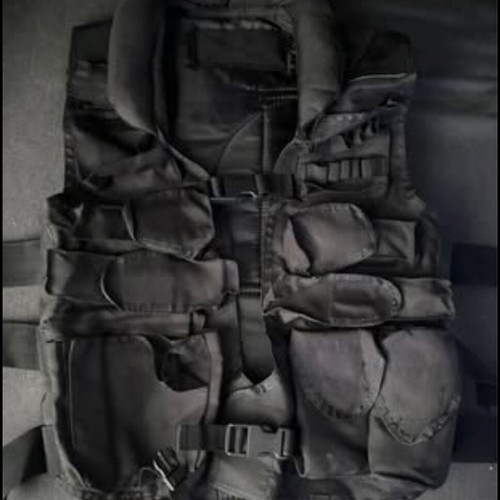 MFH Tactical Vest Black like new, polyester and suede