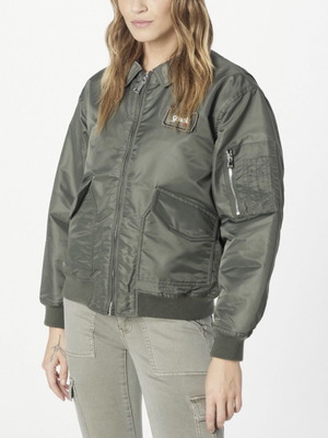 Schott NYC Womens Bomber Jacket new, sage khaki, size S-M