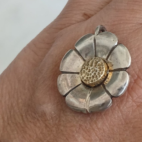 925 Silver flower pendant, 2.5 cm diameter