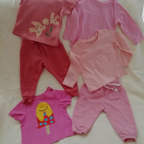 Baby clothing set pink 9-12 months, 6 pieces like new