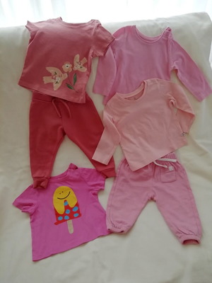 Baby clothing set pink 9-12 months, 6 pieces like new