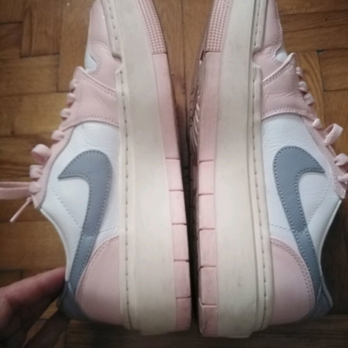 Nike Air leather women's shoes size 40.5 like new, white with pink-gray details