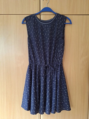 Mind Bridge navy μπλουζοφόρεμα με print και δέσιμο στη μέση, σαν καινούργιο, μέγεθος L