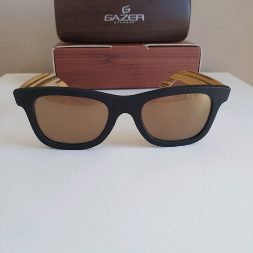 Sunglasses GAZER EYEWEAR BLACK-WENGE/GOLD MIRROR