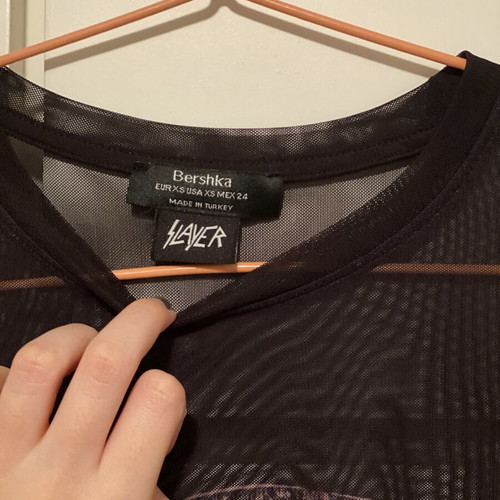 Bershka Slayer mesh oversized T-shirt, XS