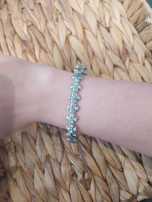 Gold bracelet with crosses and zirconia 6.5x5.5cm new