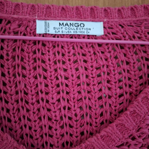 Mango spring sweater with V neck small size, like new, pink