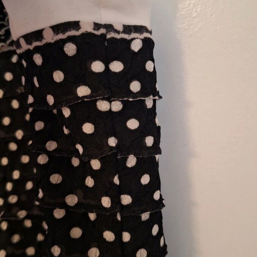 Top Line sleeveless blouse used, XL, black and white with polka dots