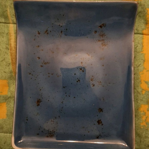 Porcelain plate blue like new with small chip on edge