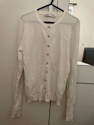 Zara thin cardigan like new, white, size L