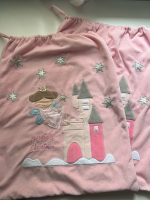 Σάκοι Άγιου Βασίλη μεταχειρισμένοι, σετ 2, ροζ με σχέδιο νεράιδας