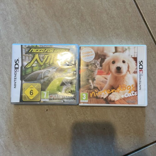 Nintendo DS cases for Nintendogs and Need for Speed