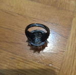 Unisex ring used dark gray with silver spikes