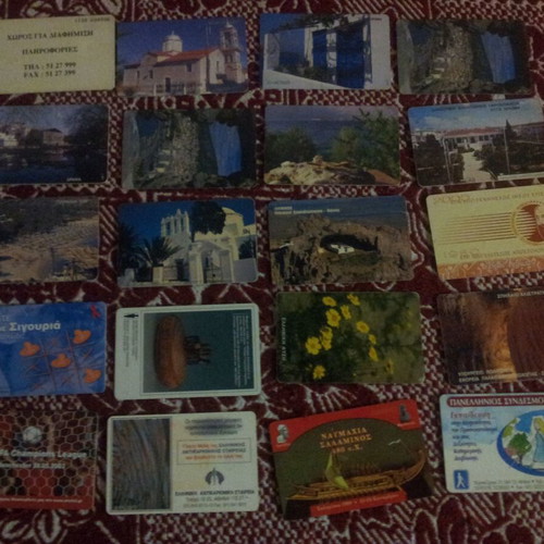 Phone cards used, pack of 20 pieces