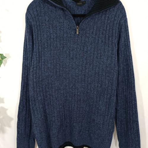 NGS Men’s Knitted Sweater Blue Half Zip Like New