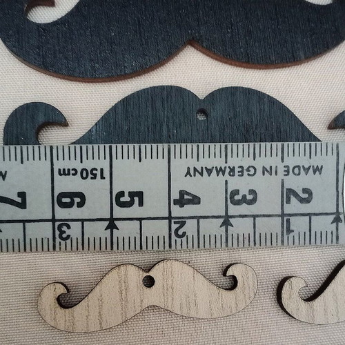 Wooden bow ties and mustaches set of 24, new
