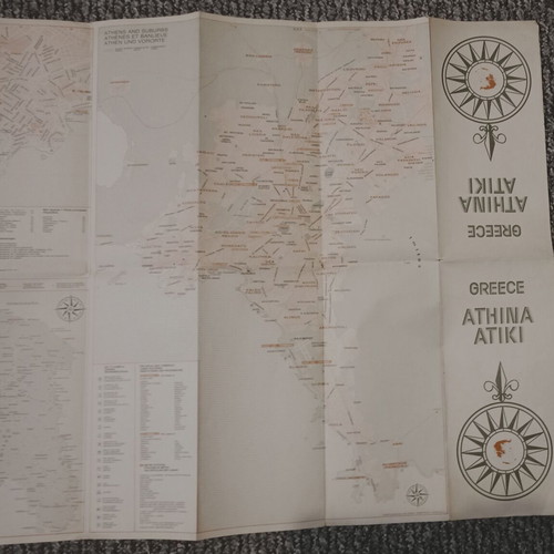 Athens map used, including suburbs, 1992 edition