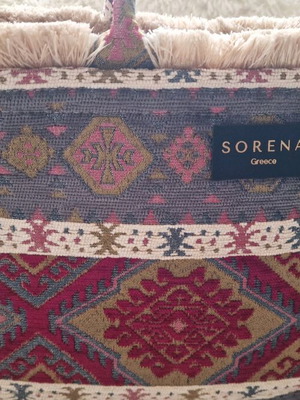 Sorena χειρός τσάντα σαν καινούργια, πολύχρωμη, 41×33 εκ.