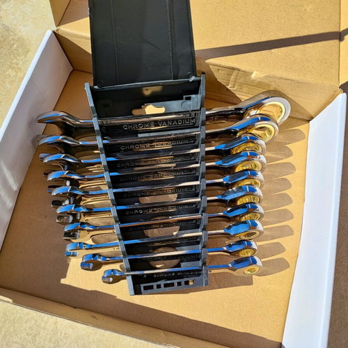 Hand tool set with ratchet new, black nickel CRV