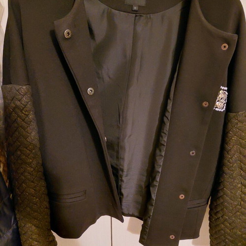 Silvian Heach jacket black with quilted sleeves and sequins like new