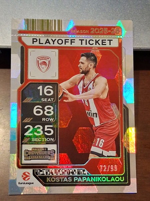 Картичка Panini Contenders Euroleague Kostas Papanikolaou 2025-26 като нова