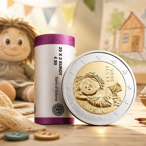 Estonia 2026 Sipsik 2€ coin new, roll of 50