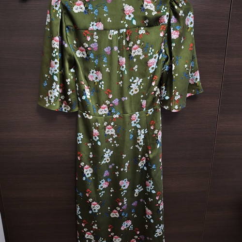Mango floral dress, small, green