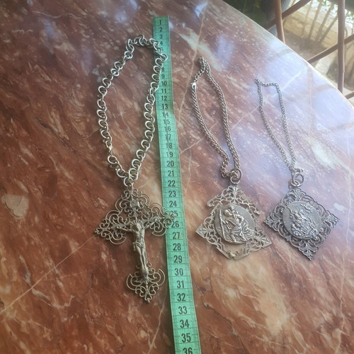 Vintage metal religious pendants and icons