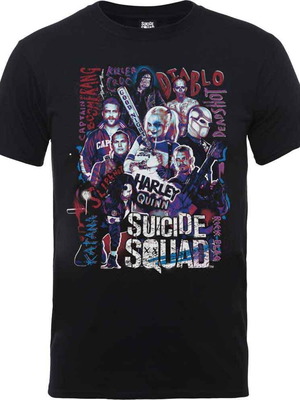 Suicide Squad Harley's Character Collage T-shirt new, size M, black