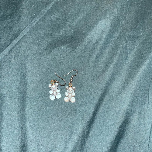 Earrings jelly bears like new, pink