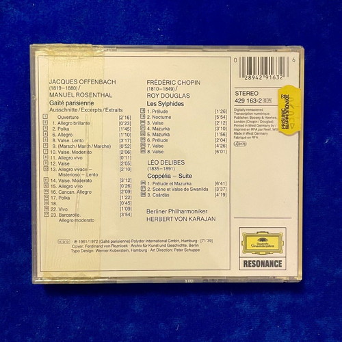 CD Berlin Philharmonic conducted by Herbert von Karajan 1989 like new