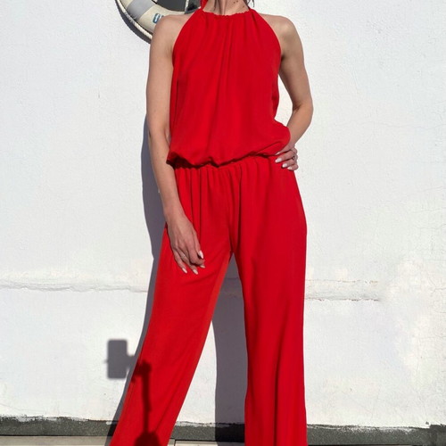 One-piece jumpsuit new, size M, red, 100% polyester