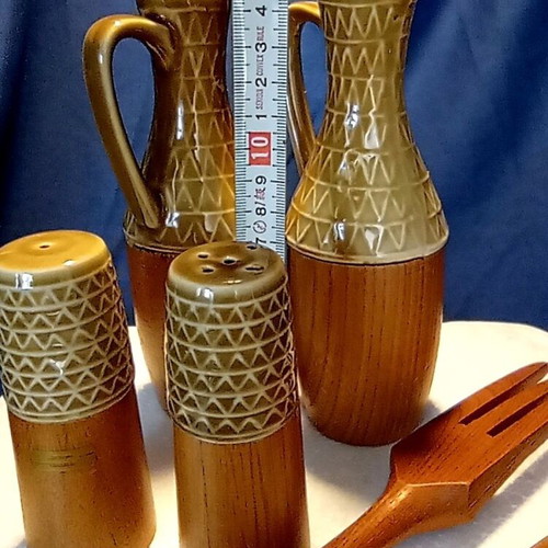 Vintage Japanese Continental Table Set new, wood and ceramic