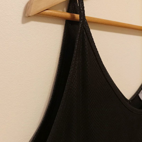 BSB leather-look black top like new, sleeveless
