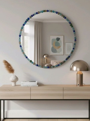 Mirror with colored stones diameter 93 cm like new