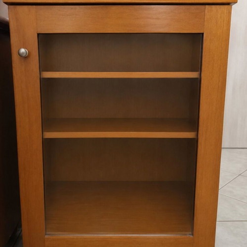 Bedroom furniture set with wooden walnut dresser and bedside tables