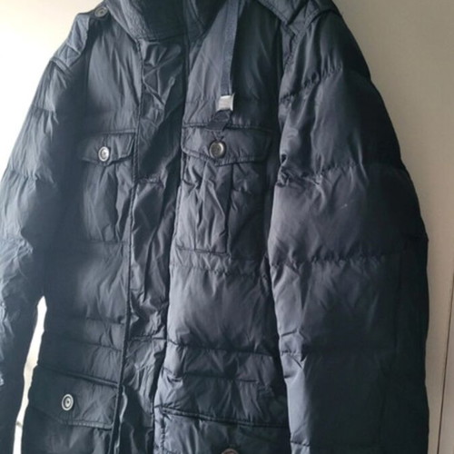 Mango Premium long down jacket, blue, size M-L