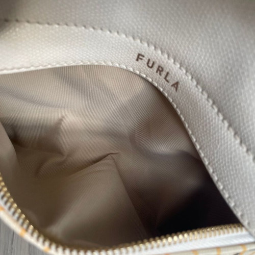 Furla backpack used, beige with front accessory option