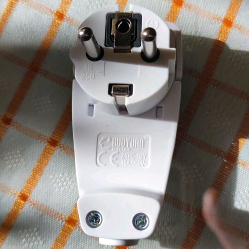 Mini flat plug 16A white, set of 2 new