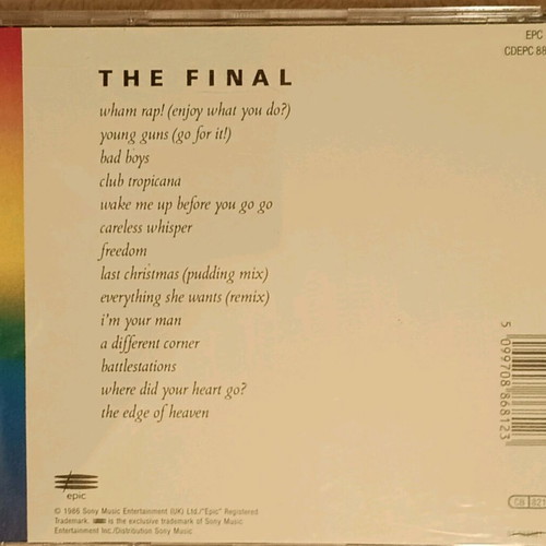 Wham! The Final CD compilation like new, pop