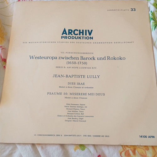 Archiv Produktion classical vinyl records used, lot of 7