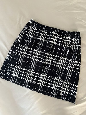 Mini skirt like new, black and white, size S