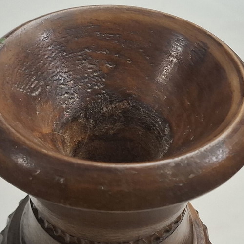 Ξύλινο βάζο vintage με θέμα Άμπελος σαν καινούργιο