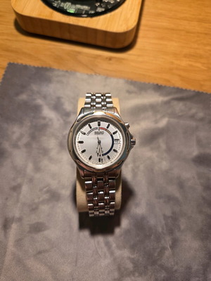 Seiko Kinetic Open Μovement 5M42-0C40 μεταχειρισμένο ανδρικό ρολόι ασημί