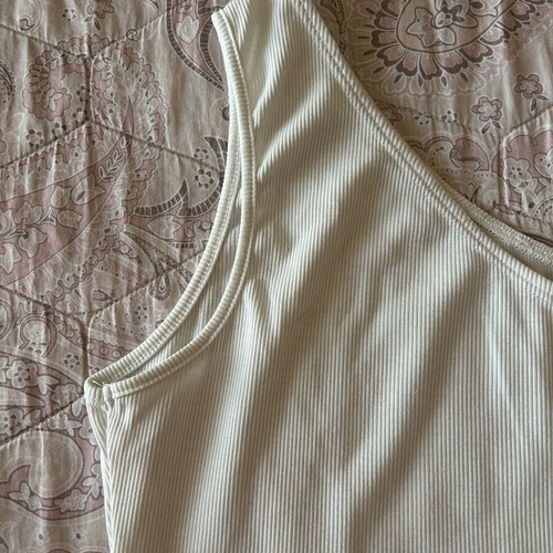 White one-shoulder blouse, size L