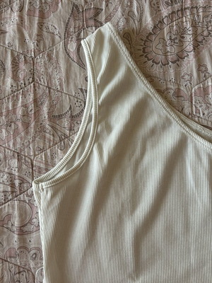White one-shoulder blouse, size L