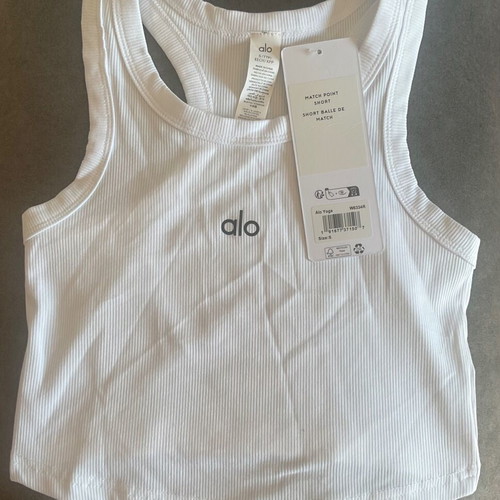 Alo ribbed crop top, white