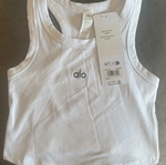 Alo ribbed crop top, white