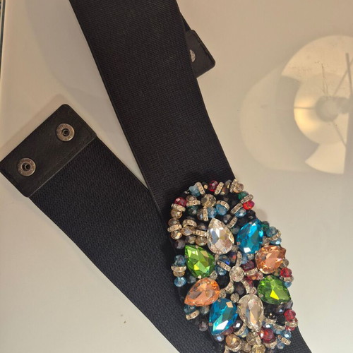 Belt with stones new, elastic, black and multicolored